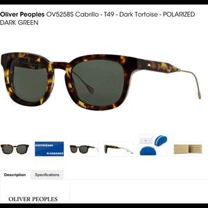 Oliver Peoples Cabrillo Sunglasses Dark Tortoise